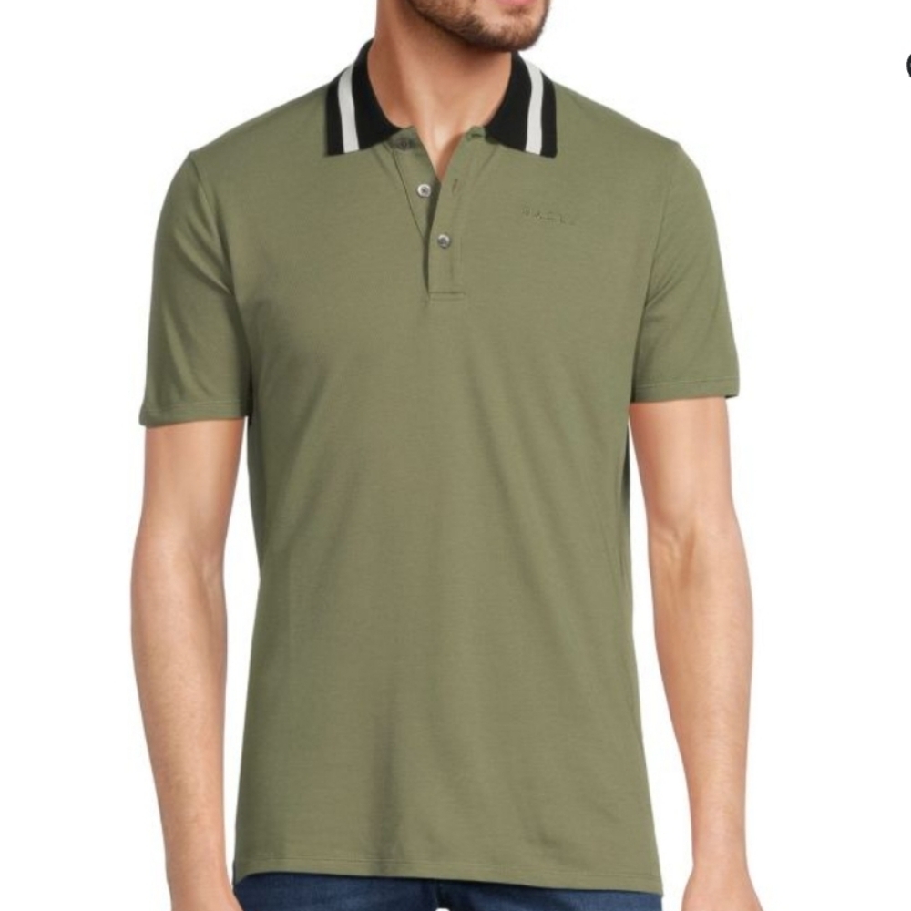 Bally Logo Polo Mens Size 42 US MILITARY GREEN